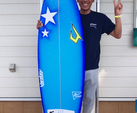 サーフボード　ジャスティス　レッドバーナー