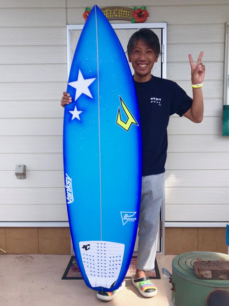 サーフボード　ジャスティス　レッドバーナー