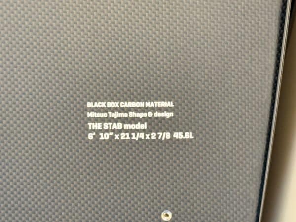 JUSTICE THE STAB BLACK BOX model(6'10 x 21 1/4 x 2 7/8) FUTURE FIN